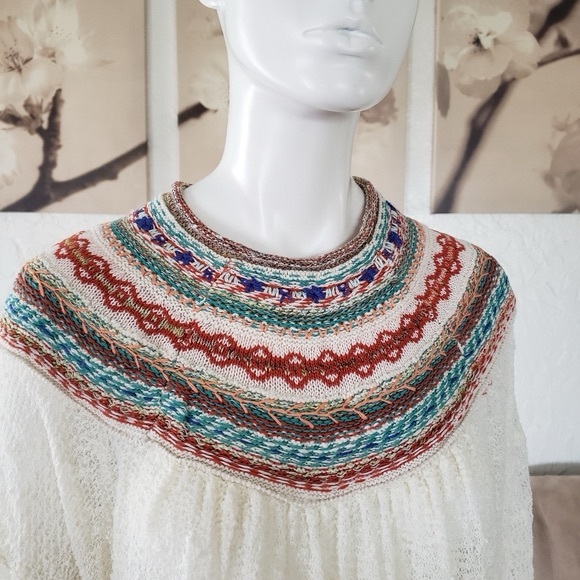 Free People Cream Multicolor Knit Top - Picture 3 of 6